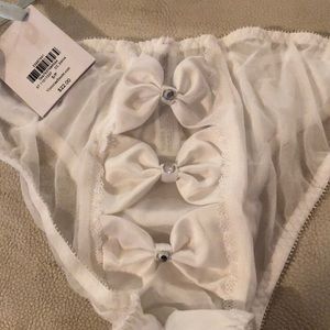 Rare Victoria Secret BRIDE white wedding pantie underwear rhinestones size S